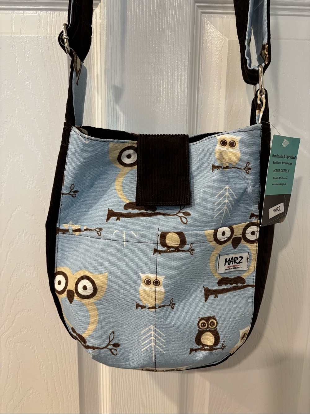 Owl Print Crossbody Bag HANDMADE